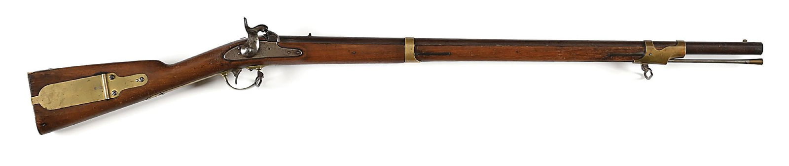 (A) GEORGE TRYON MODEL 1841 PERCUSSION MISSISSIPPI RIFLE.: Made under US contract in Philadelphia from 1844 through 1848. This rifle is all standard except it was one of the rifles re-bored and rifled to .58 caliber with 3 groove rifling. The lock is dated 18