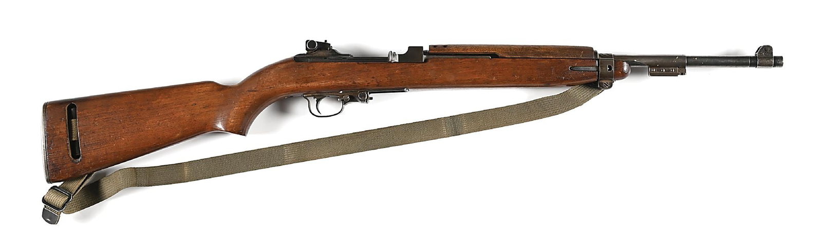(C) WWII ROCK-OLA SEMI-AUTOMATIC M1 CARBINE.: Manufactured in the final block of Rock-Ola production which only included 20,000 carbines manufactured from April to May, 1944. The "W" marked Winchester barrel is undated. Machined front sight and "