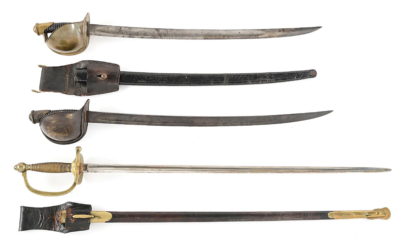 LOT OF 3: 2 M1860 NAVAL CUTLASSES AND 1 M1840 NCO SWORD. (1 of 10)