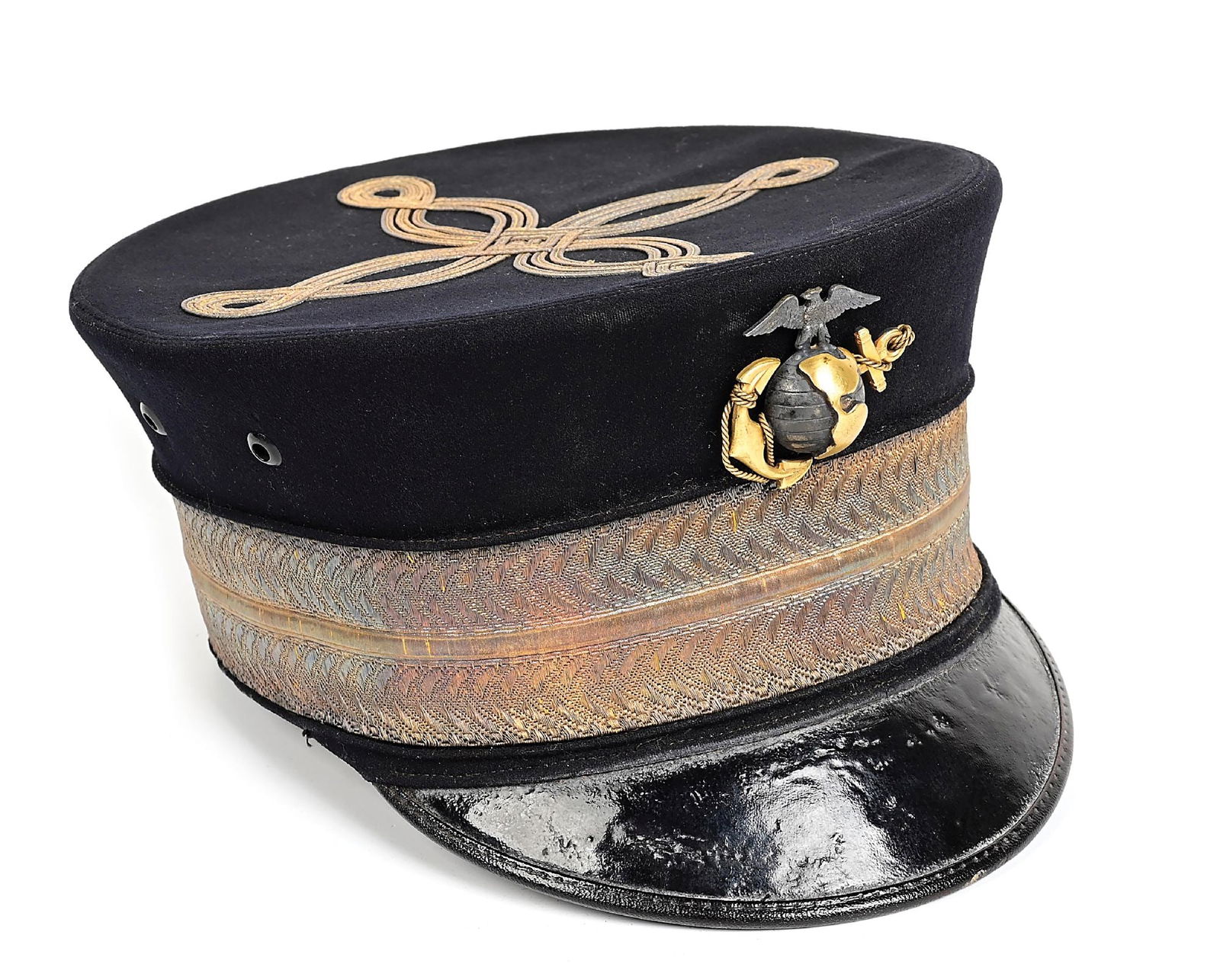 PATTERN 1904 USMC OFFICER SPECIAL FULL DRESS CAP. (1 of 9)