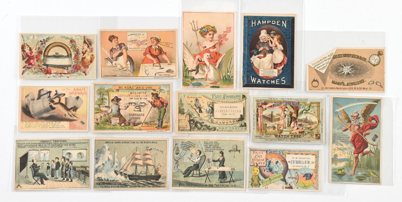 LOT OF: VINTAGE JEWELRY THEME ADVERTISING TRADE CARDS: LOT OF: VINTAGE JEWELRY THEME ADVERTISING TRADE CARDS Condition: (Excellent) Dimensions: Largest: 4 - 1/2" x 3".