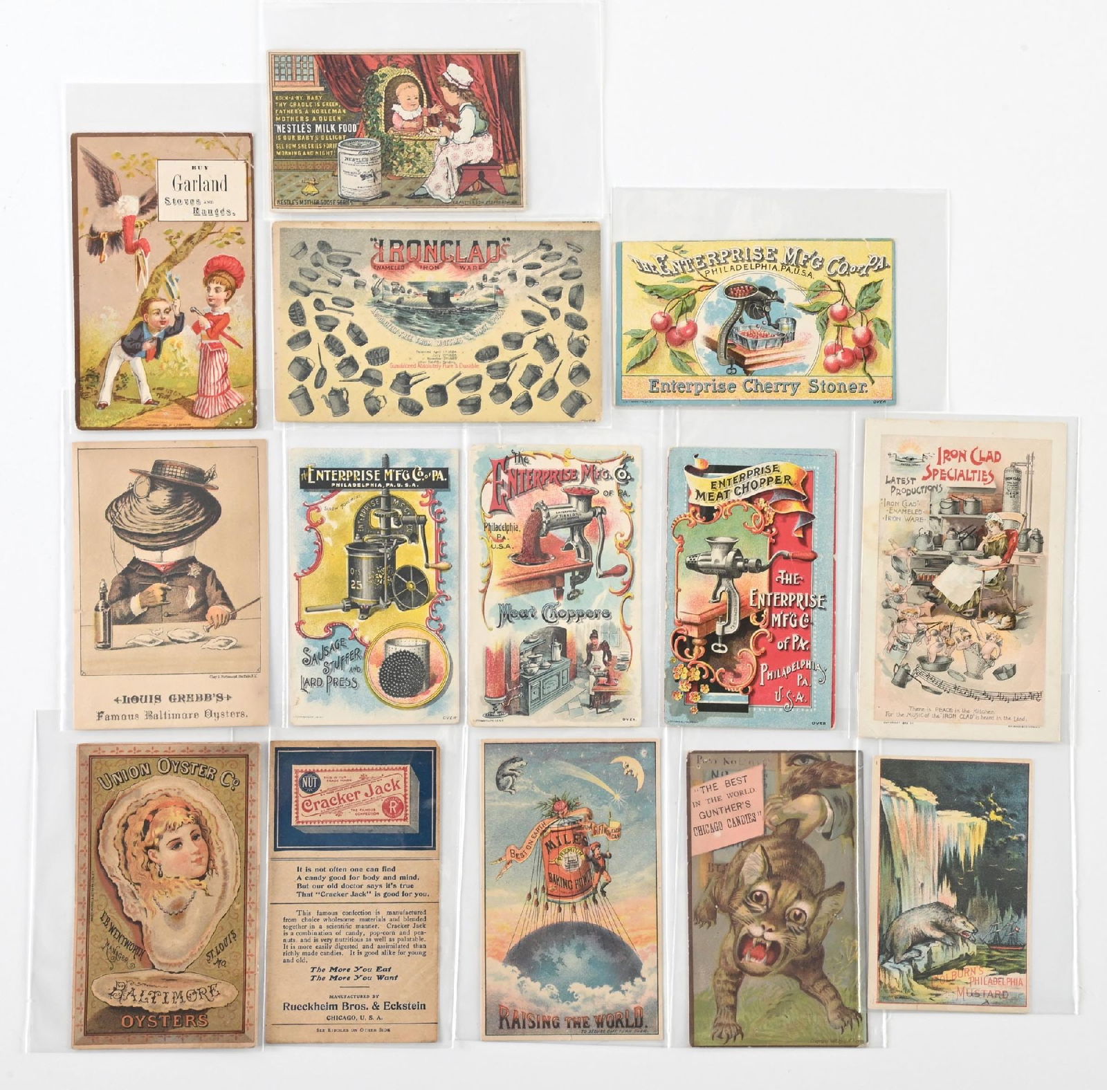 LOT OF: VINTAGE FOOD ADVERTISING AND OTHER TRADE CARDS (1 of 2)