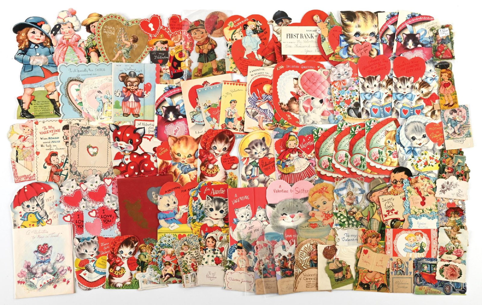 LARGE LOT OF: VARIOUS VINTAGE DIE CUT VALENTINE MECHANICAL CARDS: LARGE LOT OF: VARIOUS VINTAGE DIE CUT VALENTINE MECHANICAL CARDS Condition: (Excellent) Dimensions: Largest: 9" x 7 - 1/4".