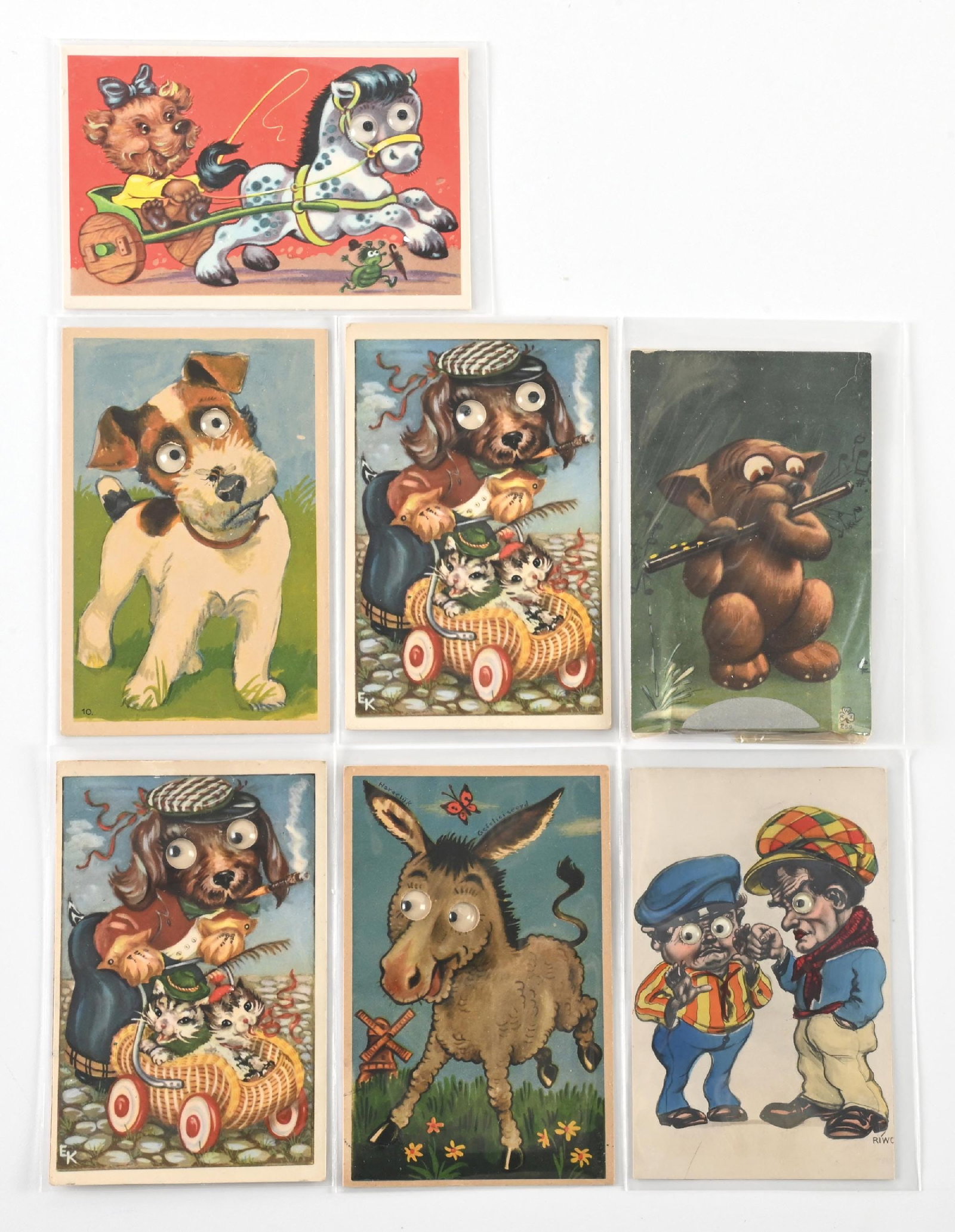 LOT OF: VARIOUS VINTAGE GOOGLE EYES POSTCARDS: LOT OF: VARIOUS VINTAGE GOOGLE EYES POSTCARDS Condition: (Excellent) Dimensions: Each: 5 - 3/8" x 3 - 1/2".