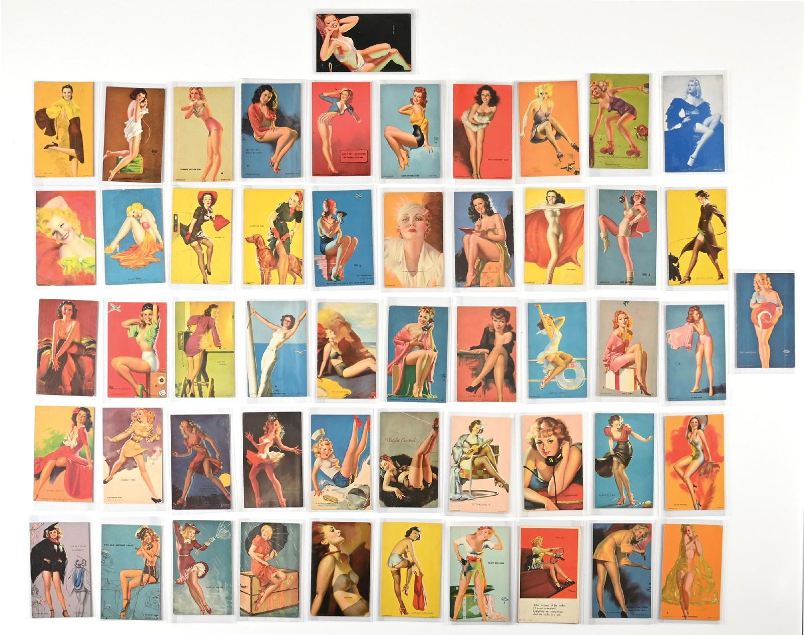 LARGE LOT OF: VARIOUS VINTAGE MUTOSCOPE RISQUE ARCADE CARDS (1 of 2)