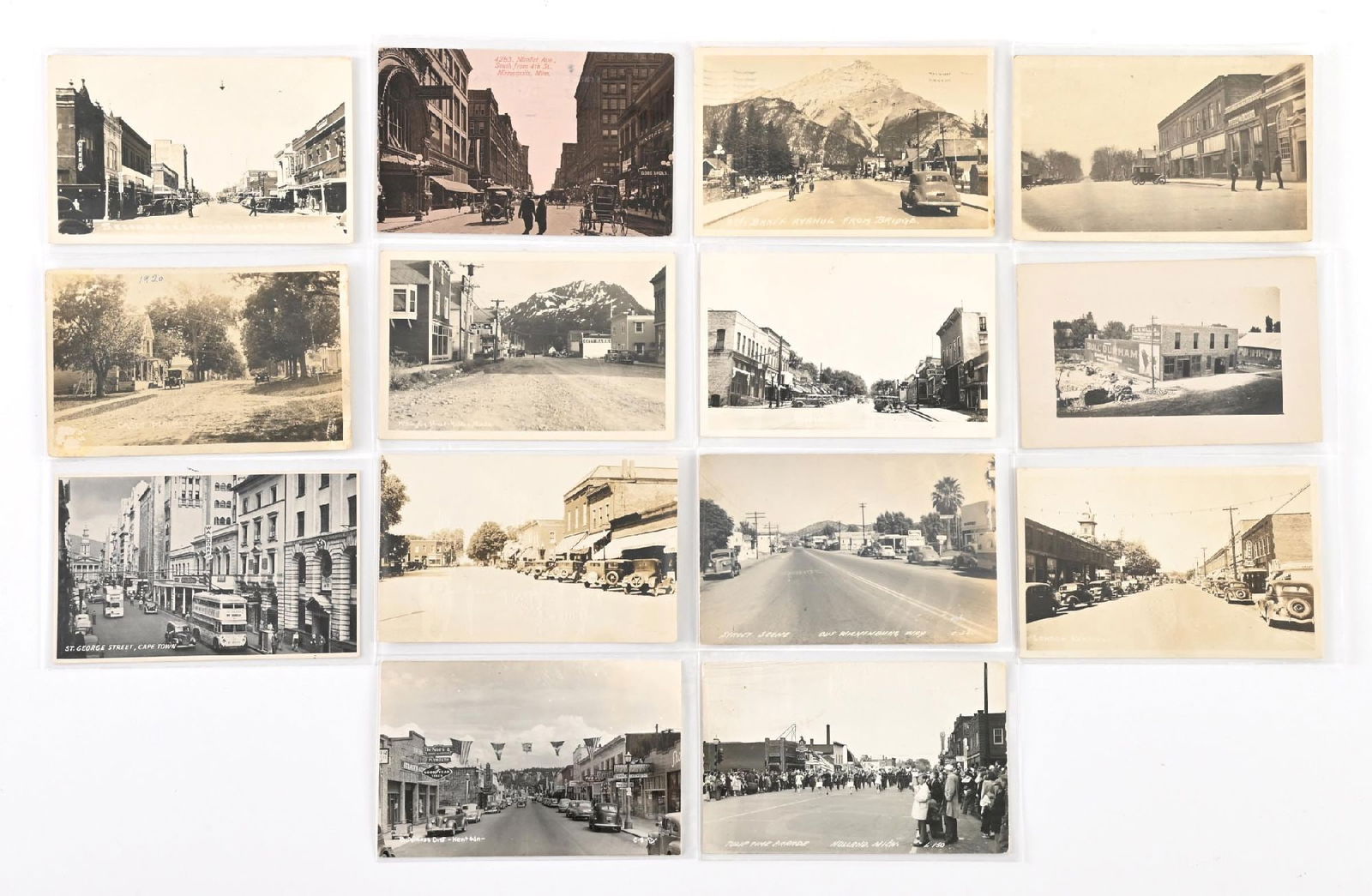 LOT OF 14: VARIOUS VINTAGE STREET VIEWS POSTCARDS: LOT OF 14: VARIOUS VINTAGE STREET VIEWS POSTCARDS Condition: (Excellent) Dimensions: Each: 5 - 3/8" x 3 - 1/2".