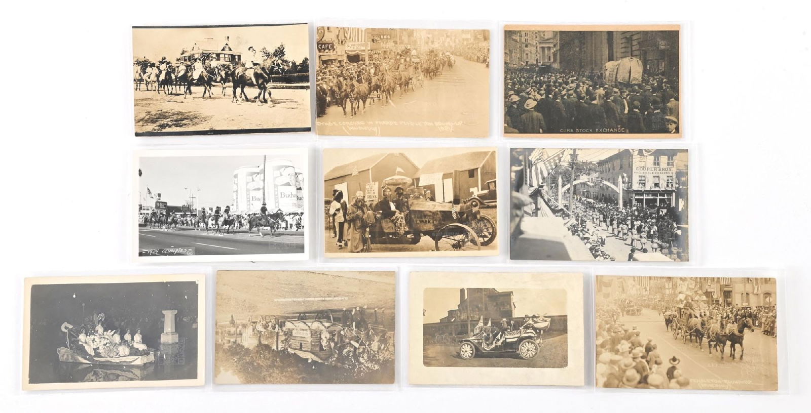 LOT OF 10: VARIOUS VINTAGE BLACK & WHITE PARADE THEME POSTCARDS: LOT OF 10: VARIOUS VINTAGE BLACK & WHITE PARADE THEME POSTCARDS Condition: (Excellent) Dimensions: Each: 5 - 1/2" x 3 - 1/2".