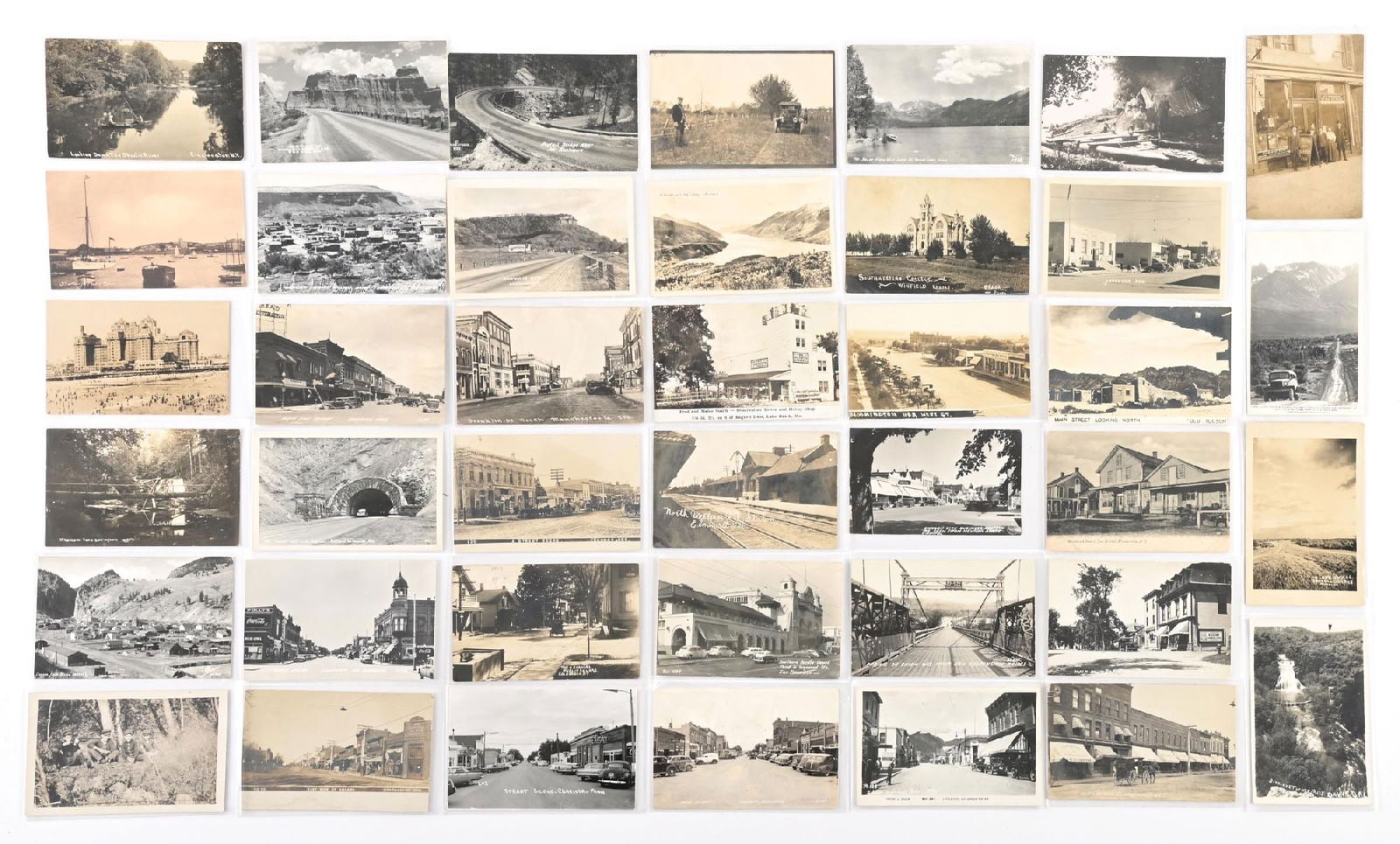 LARGE LOT OF: VARIOUS VINTAGE STREET AND BUSINESSES POSTCARDS: LARGE LOT OF: VARIOUS VINTAGE STREET AND BUSINESSES POSTCARDS Condition: (Excellent) Dimensions: Each: 5 - 1/2" x 3 - 1/2".