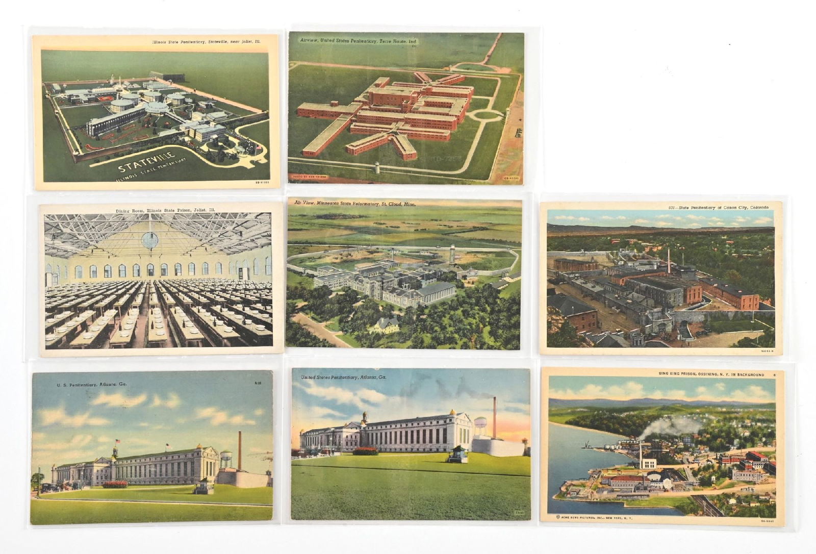 LOT OF 8: VINTAGE PENITENTIARY POSTCARDS: LOT OF 8: VINTAGE PENITENTIARY POSTCARDS Condition: Dimensions: Each: 5 - 1/2" x 3 - 1/2".