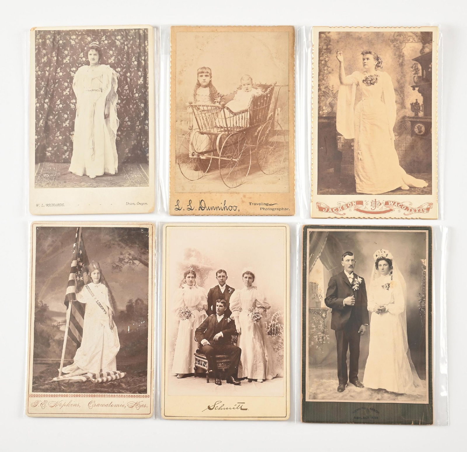 LOT OF 6: VINTAGE PATRIOTIC CABINET PHOTO CARDS: LOT OF 6: VINTAGE PATRIOTIC CABINET PHOTO CARDS Condition: (Excellent) Dimensions: Each: 6 - 1/2" x 4 - 1/4".