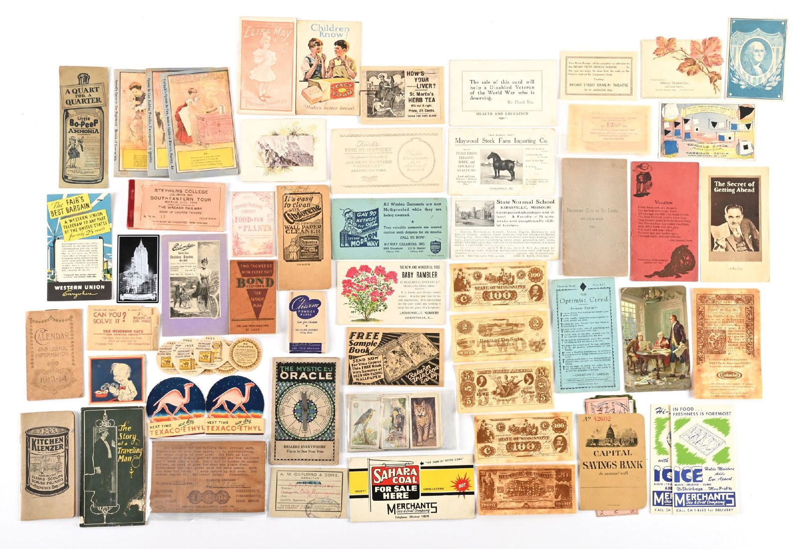 LARGE LOT OF: VARIOUS VINTAGE ADVERTISING NOTE BOOKS AND POSTCARDS (1 of 2)