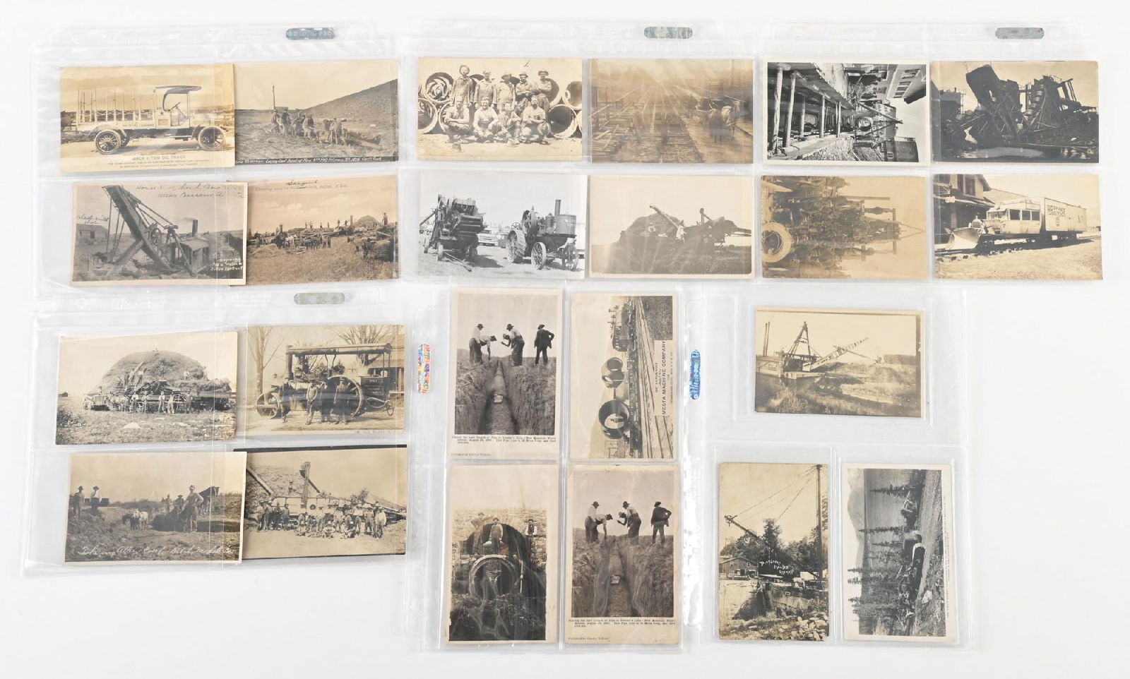 LARGE LOT OF: VARIOUS VINTAGE CONSTRICTION REAL PHOTO POSTCARDS: LARGE LOT OF: VARIOUS VINTAGE CONSTRICTION REAL PHOTO POSTCARDS Condition: (Excellent) Dimensions: Each: 5 - 1/2" x 3 - 1/2".