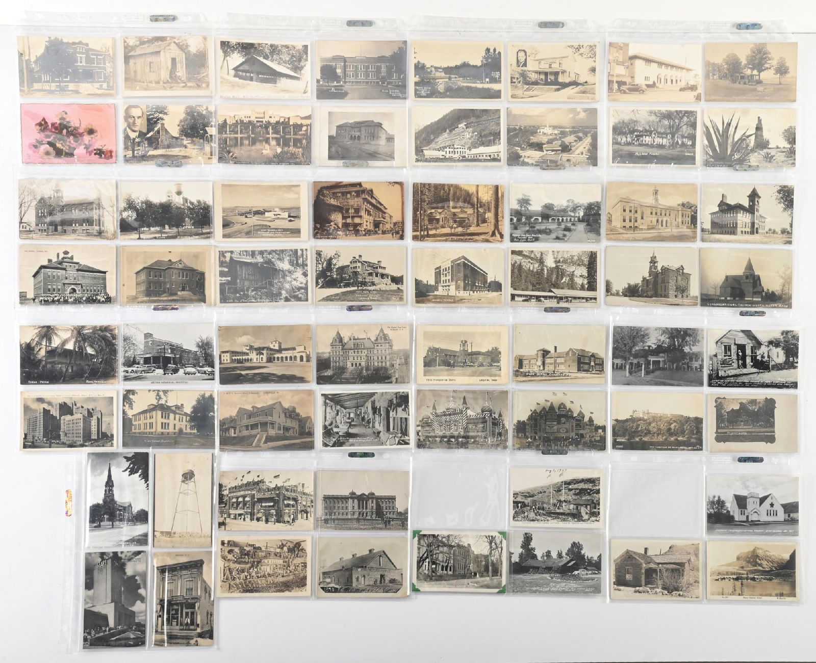 LARGE LOT OF: VARIOUS VINTAGE BUILDING AND SCHOOLS REAL PHOTO POSTCARDS: LARGE LOT OF: VARIOUS VINTAGE BUILDING AND SCHOOLS REAL PHOTO POSTCARDS Condition: (Excellent) Dimensions: Each: 5 - 1/2" x 3 - 1/2".