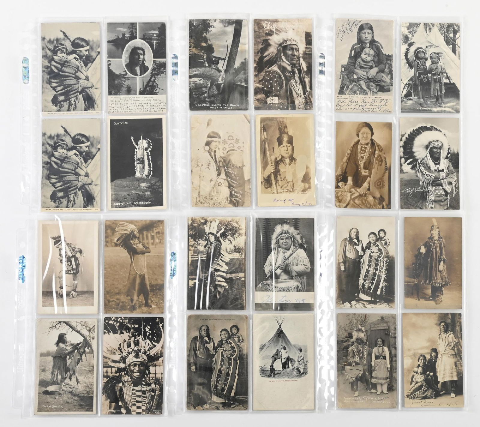 LARGE LOT OF: VARIOUS VINTAGE NATIVE AMERICAN REAL PHOTO POSTCARDS (1 of 2)