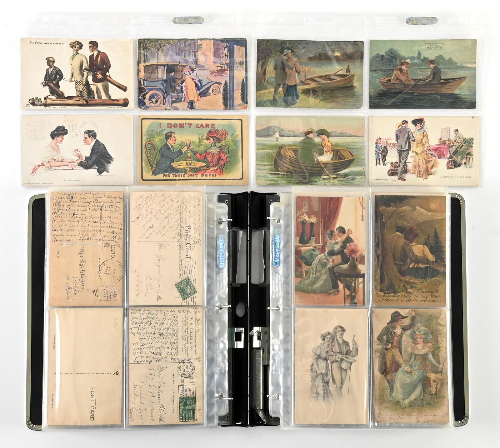 LARGE LOT OF: VARIOUS VINTAGE ROMANCE POSTCARDS: LARGE LOT OF: VARIOUS VINTAGE ROMANCE POSTCARDS Condition: (Excellent) Dimensions: Album: 10 - 1/2" x 2 - 1/4" x 11 - 1/2".