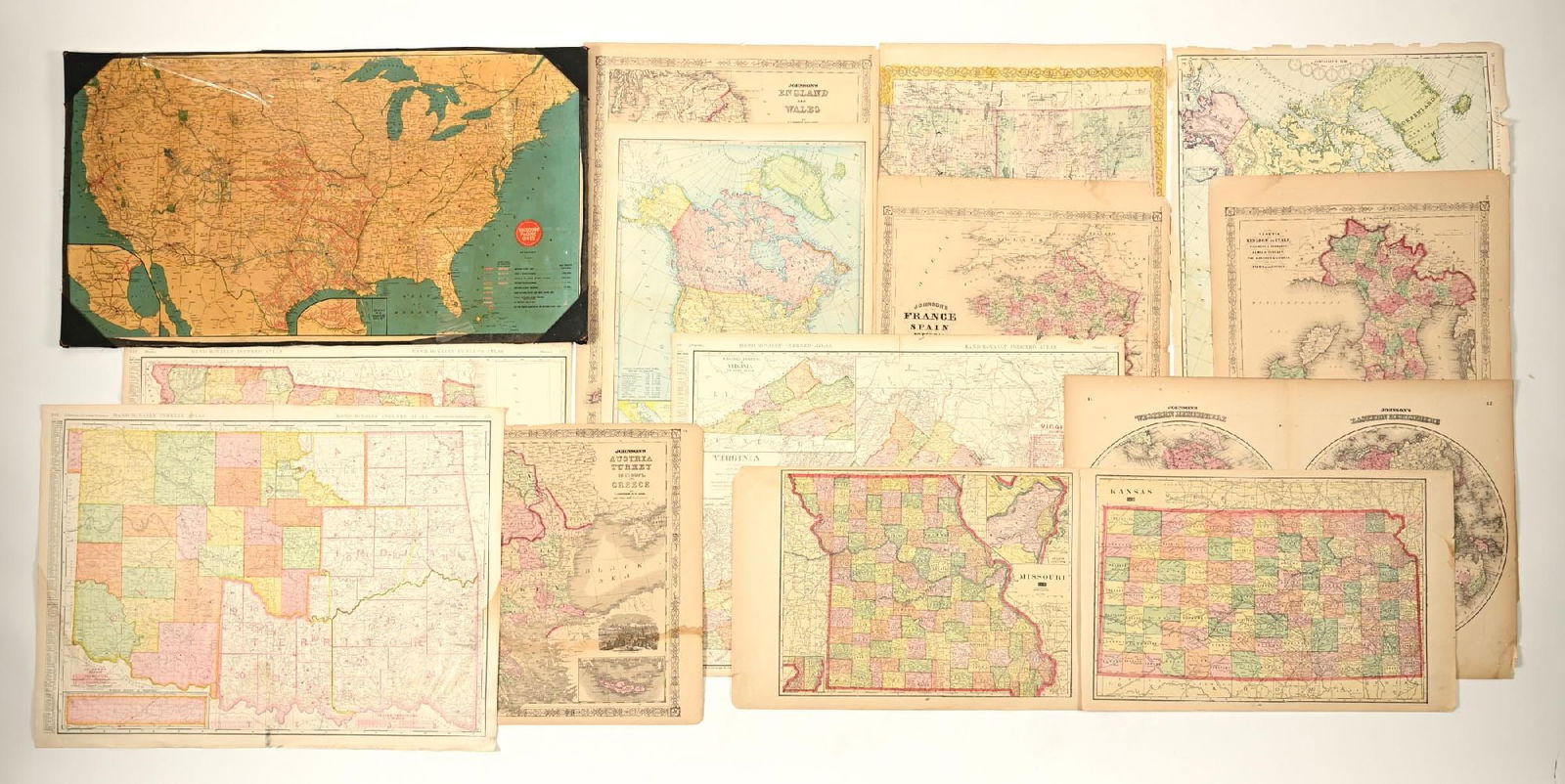 LOT OF: VARIOUS ANTIQUE UNITED STATES MAPS (1 of 1)