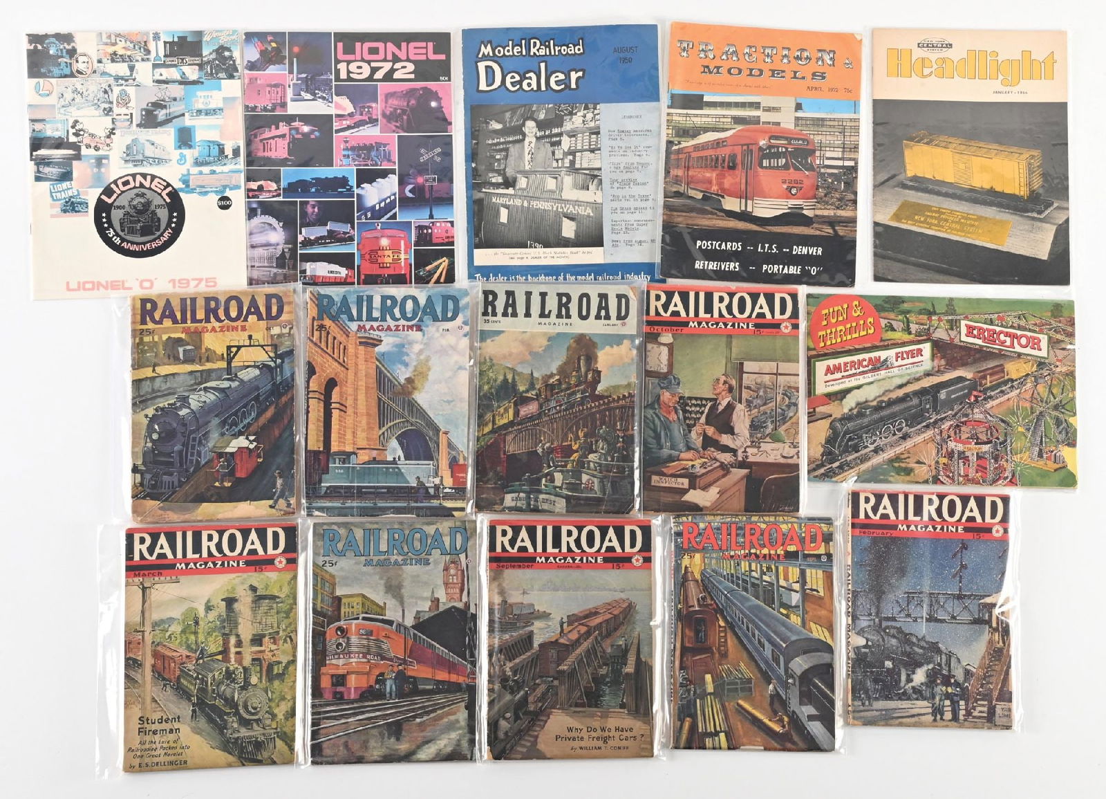 LARGE LOT OF: VARIOUS VINTAGE RAILROAD MAGAZINES (1 of 2)