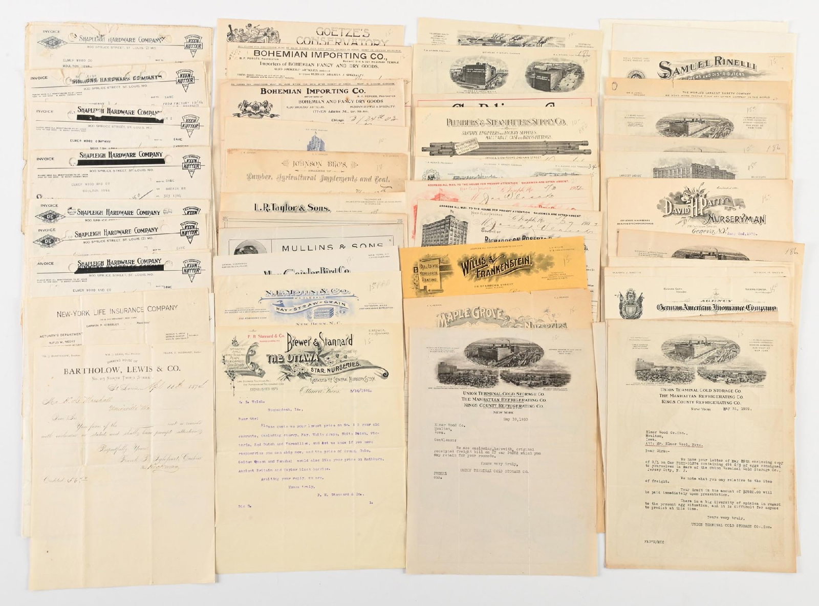 LOT OF: VINTAGE LETTER HEADS AND DOCUMENTS: LOT OF: VINTAGE LETTER HEADS AND DOCUMENTS Condition: (Excellent) Dimensions: Each: 11" x 8 - 1/2".
