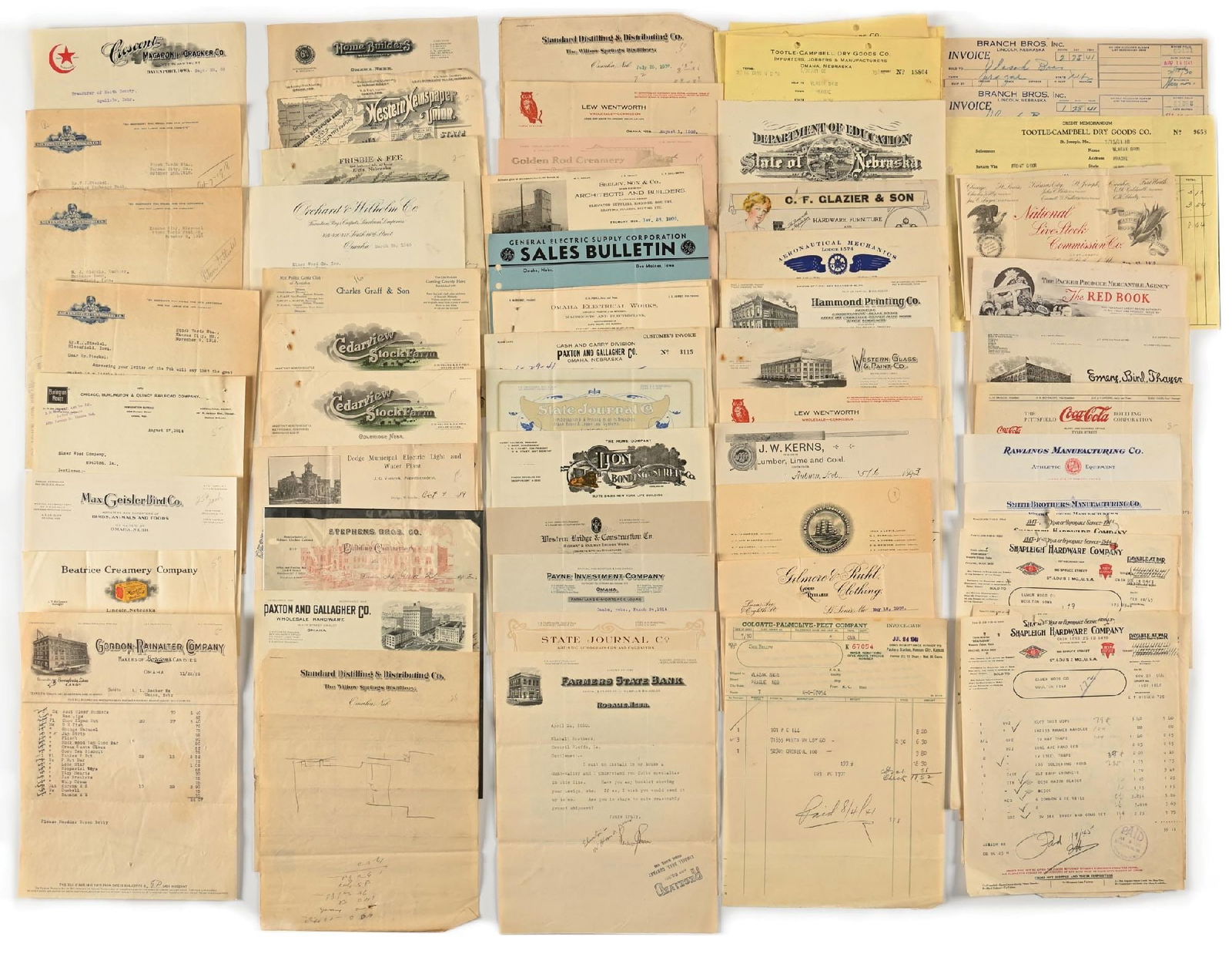 LARGE LOT OF: VARIOUS LETTER HEADS EPHEMERA (1 of 1)