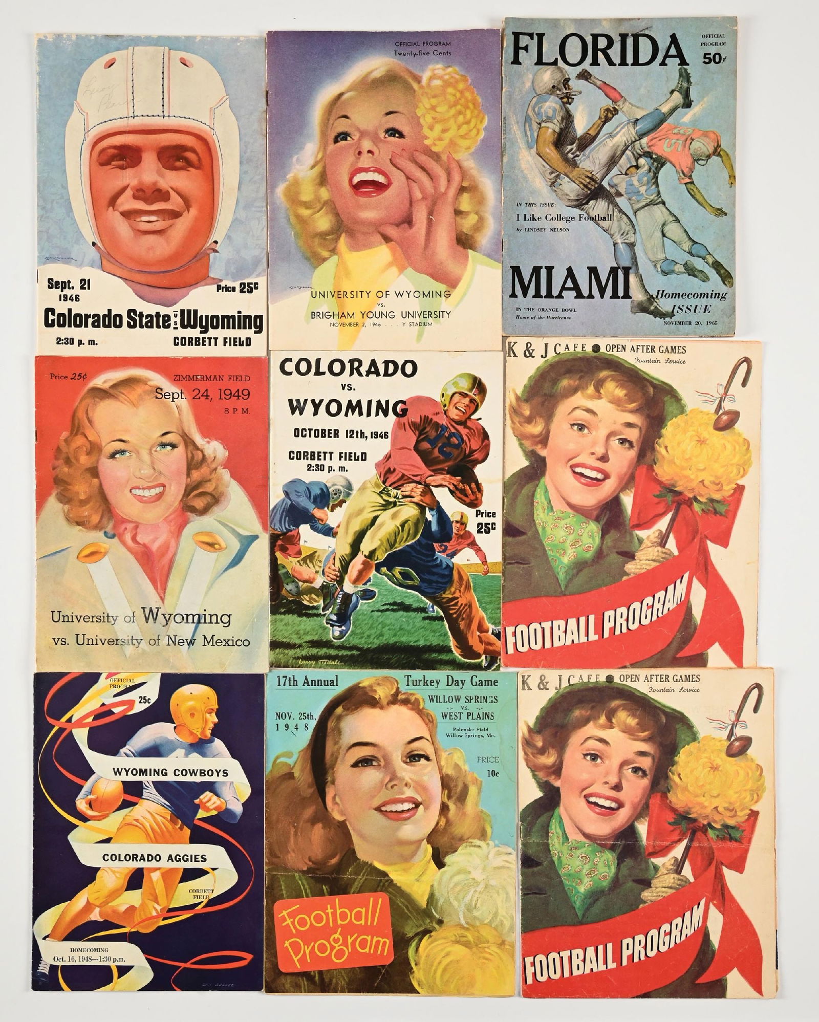 LOT OF: VINTAGE COLLEGE FOOTBALL PROGRAMS (1 of 2)