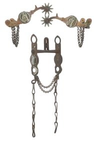 A. BUERMANN "HORSEHEAD" SPUR AND BIT SET