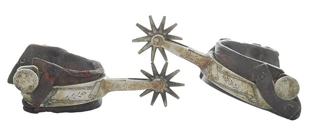 BUERMANN STAR STEEL SILVER LEATHER LINED SPURS