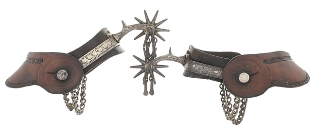 BUERMANN SPURS WITH LEATHER-LINED STRAPS