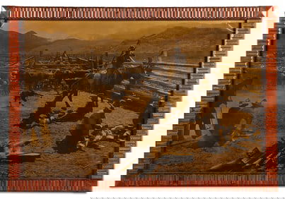 LARGE FRAMED CALF BRANDING PHOTOGRAPH