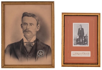 LOT OF 2: HECK THOMAS AND J.C. HARRIS FRAMED PORTRAITS