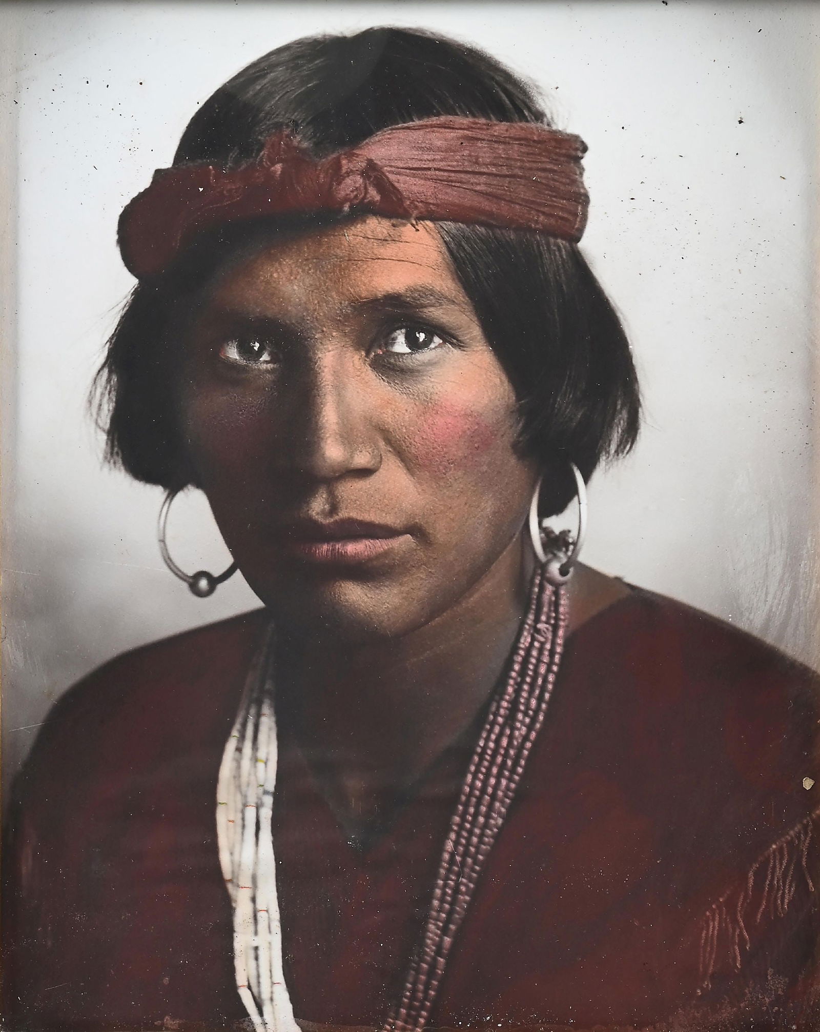 CARL MOON (AMERICAN, 1878-1948): Hostin Nez Navajo, circa 1903 large format color tinted photograph image: 20" x 16" framed: 27" x 23" original ornate gold tone wood frame Dimensions: Frame: 27" x 3" x 23".