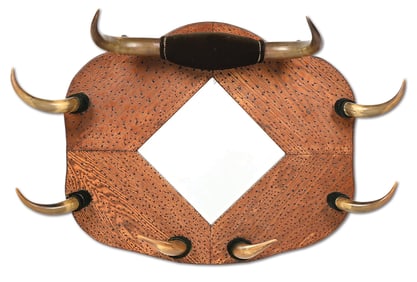 MIRROR WITH HORN ADORNMENT