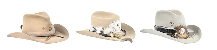 LOT OF 3: COWBOY HATS