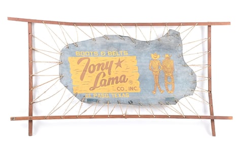 TONY LAMA ADVERTISEMENT ON LEATHER