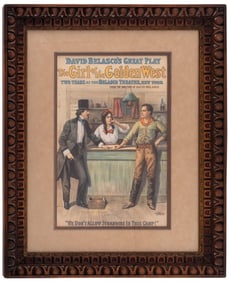 DAVID BELASCO'S "THE GIRL OF THE GOLDEN WEST" FRAMED LITHO