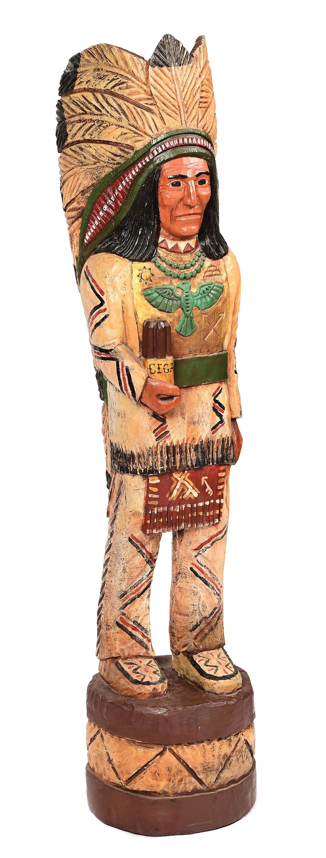 JOHN GALLAGHER CIGAR STORE INDIAN CARVED WOOD STATUE (1 of 7)