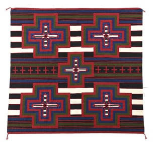 NAVAJO (DINÉ) THIRD PHASE CHIEF'S BLANKET WEAVING