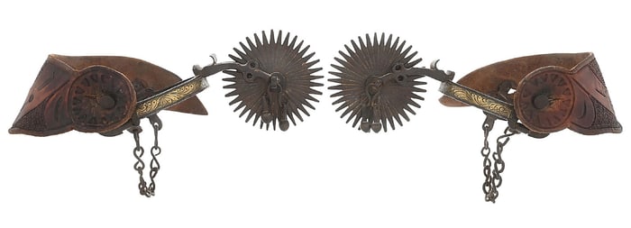 LARGE MEXICAN COLONIAL SERPENT PATTERN SPURS