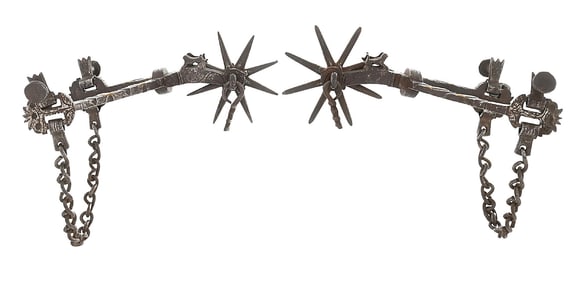 1800S SPANISH COLONIAL STYLE "RUNNING DOG" SPURS