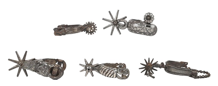 LOT OF 5: MEXICAN SINGLE SILVER SPURS