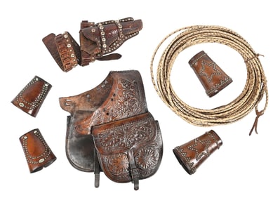 LOT OF EARLY 1900S WORKING COWBOY GEAR