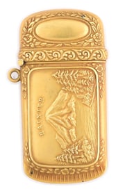18K GOLD MOUNT RAINIER BEER MATCH SAFE