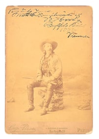 LARGE BUFFALO BILL PHOTO BY EUGENE PIROU SIGNED AND DATED 1890