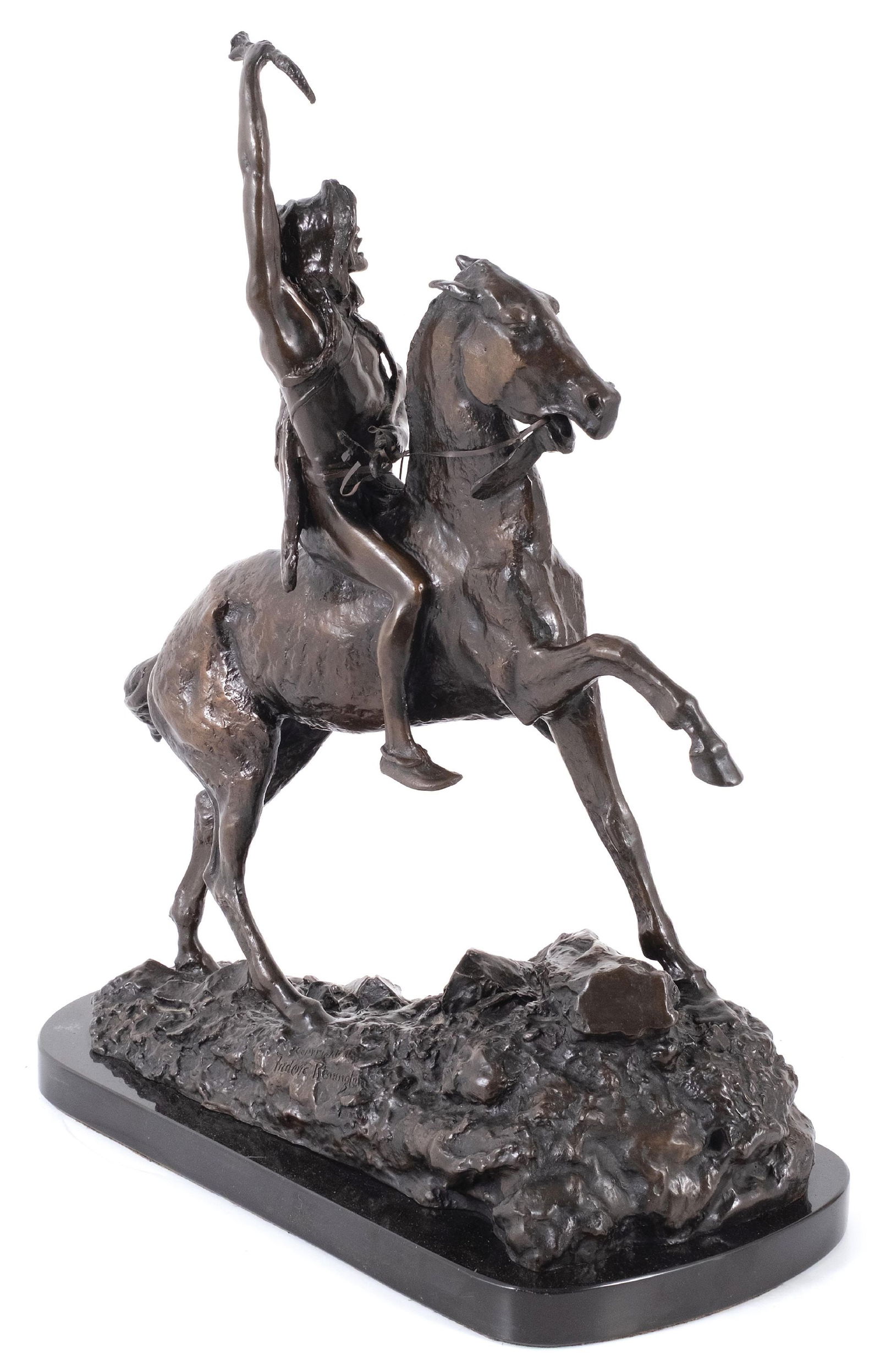 BRONZE "THE SCALP" NATIVE AMERICAN WARRIOR ON HORSEBACK AFTER FREDERICK REMINGTON (1 of 6)