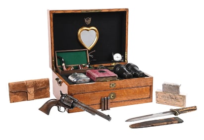 (A) PRIME CUSTER RANGE AINSWORTH COLT CAVALRY MODEL SINGLE ACTION ARMY REVOLVER WITH OFFICER'S FIELD