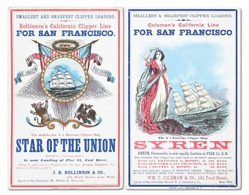 GOLD RUSH CLIPPER CARDS "STAR OF THE UNION" AND "SYREN"