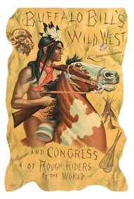 BUFFALO BILL'S WILD WEST AND CONGRESS AND ROUGH RIDERS OF THE WORLD FRAMED POSTER