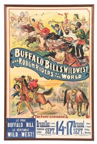 BUFFALO BILL'S WILD WEST AND ROUGH RIDERS OF THE WORLD FRAMED POSTER