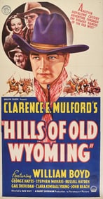 HILLS OF OLD WYOMING 3-SHEET LOBBY MOVIE POSTER