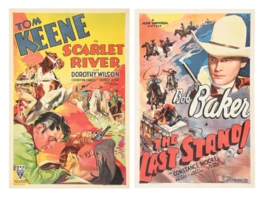 LOT OF 2: "SCARLET RIVER" & "THE LAST STAND" LINEN-BACKED ONE-SHEET MOVIE POSTERS