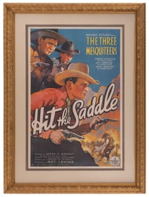 THE THREE MESQUITEERS "HIT THE SADDLE" ONE-SHEET MOVIE POSTER